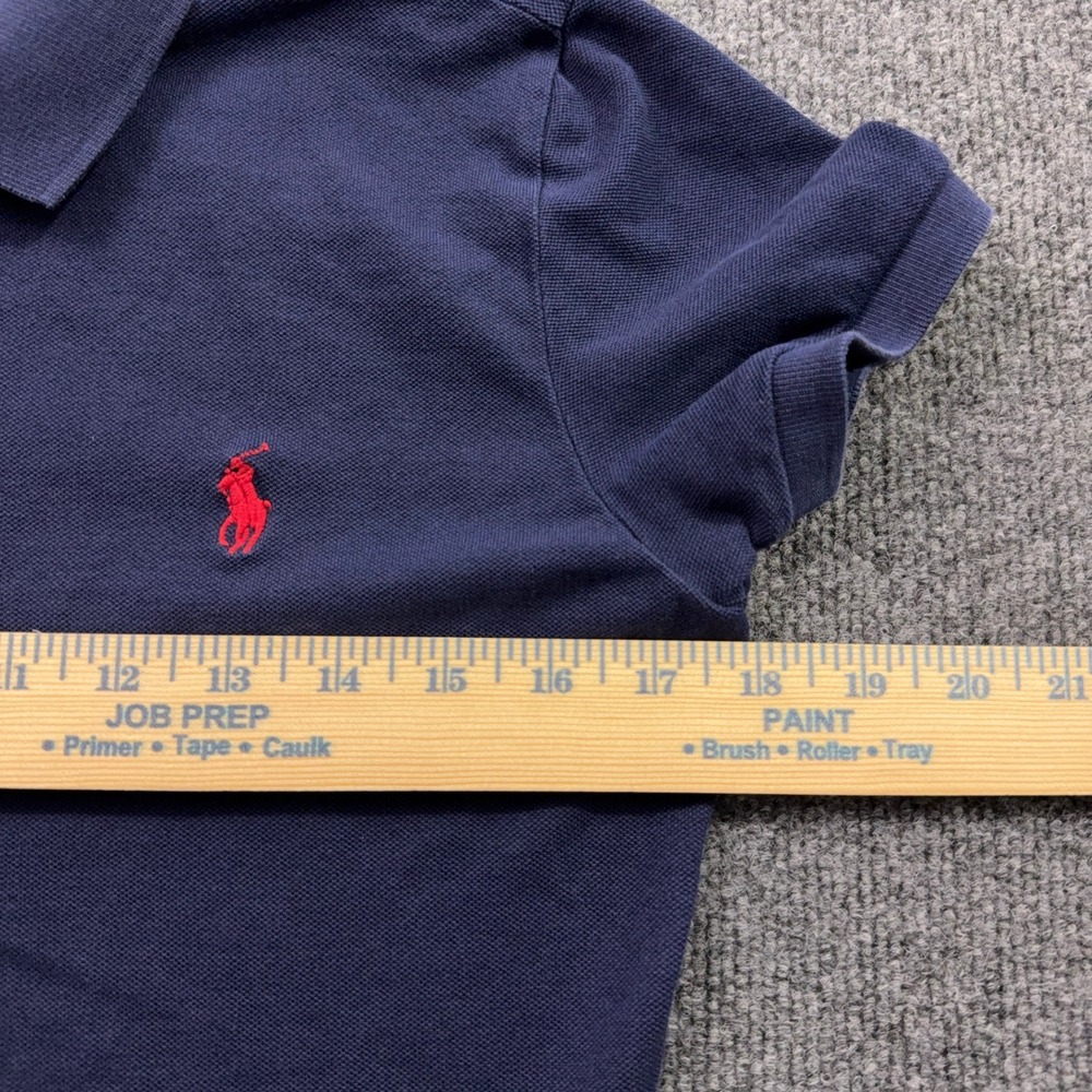 Polo Ralph Lauren Polo Shirt Womens M Navy Blue Slim Fit Short Sleeve Cotton - Picture 11 of 13